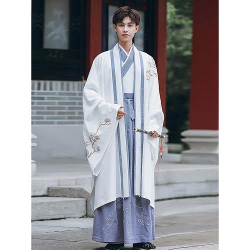正版原創漢服男士春夏仙氣魏晉風古風書生公子男生套裝古裝中國風