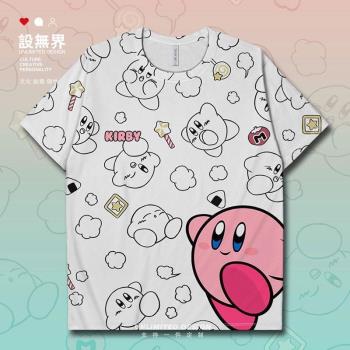 Kirby線條T恤男女游戲周邊卡通