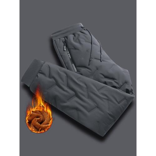 保暖絕了！加絨加厚防風棉褲男休閑運動長褲秋冬季帶絨外穿束腳褲