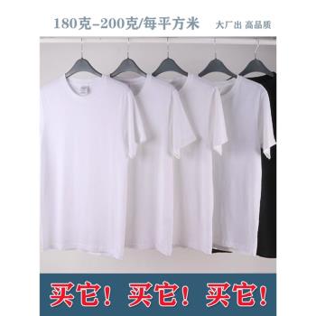 簡約基礎款純棉圓領短袖白色T恤