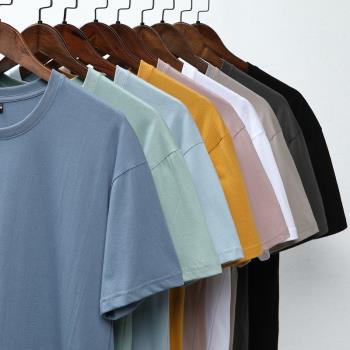 2022 simple solid color plain t-shirt for men gym sport tees