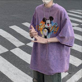 迪士尼米奇歐美街頭潮牌半袖t恤