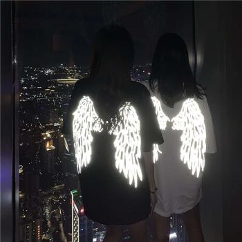 Dark Style Reflective Wings Short-sleeved Mens T-shirt tend