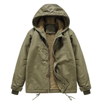 冬季N1甲板服棉襖棉衣連帽美式加厚加絨工裝夾克復古羊羔絨外套男
