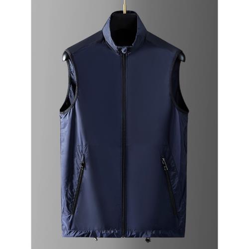 2025秋季男士高級馬甲休閑薄款運動馬夾背心無袖外套立領速干坎肩