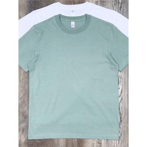 263g無縫全棉美式咔嘰重磅t恤短袖男女基礎款純色純棉圓領精梳棉