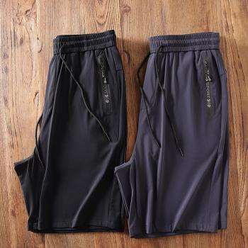 ODM公司訂單 涼感舒適+防水拉鏈 夏季男士運動休閑冰絲短褲五分褲