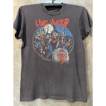 Slayer樂隊重磅金屬oversize搖滾街頭半截袖男女嘻哈復古短袖T恤