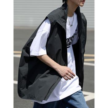 日系cityboy工裝無袖馬甲襯衫男設計感小眾美式機能風坎肩背心薄