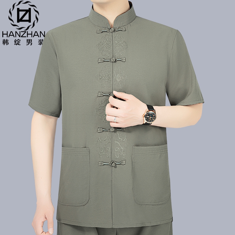 短袖夏季棉麻新款男士太極服唐裝|會員獨享好康折扣活動|褲子|ETMall