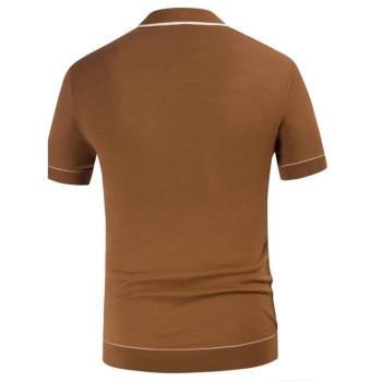 歐美男裝2023夏季新款翻領針織衫男士短袖商務Polo衫Men T-Shirt