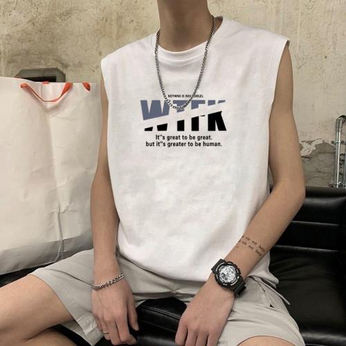 潮牌男士純棉休閑無袖運動背心