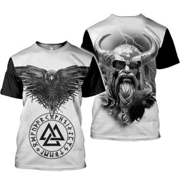 維京戰神數碼印花短袖T恤Viking God of War print men's T-shirt