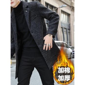 中長款加棉加厚冬季呢子外套風衣