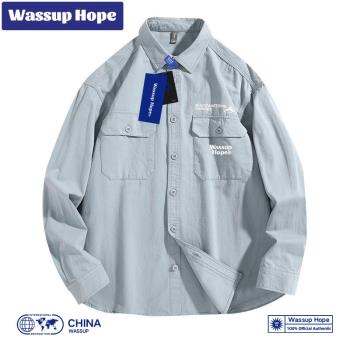 Wassup Hope牛仔藍日系長袖襯衫