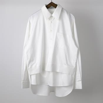 時尚四季款男士純白色長袖襯衫