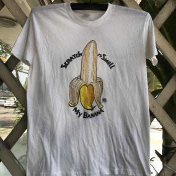 小眾設計感原宿風oversize香蕉趣味印花短袖男女百搭重磅棉T恤潮