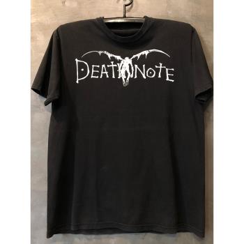 Death Note死亡筆記漫畫涂鴉藝術設計感oldschool學院風短袖T恤男