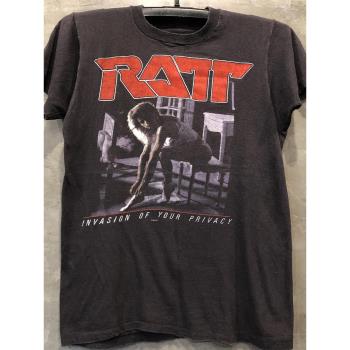 RATT鼠王樂隊旋律重金屬oversize高街潮流落肩短袖男女重磅棉T恤