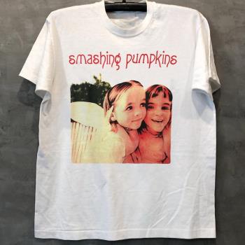 Smashing Pumpkins碎南瓜樂隊高街復古搖滾短袖男女chic嘻哈T恤棉