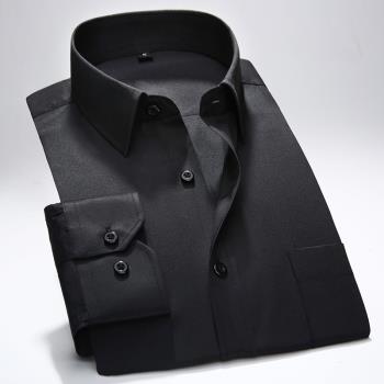 純黑色商務職業工裝領帶長袖襯衫
