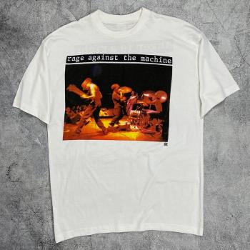 Rage Against the Machine反抗機器樂隊高街搖滾短袖重磅復古T恤
