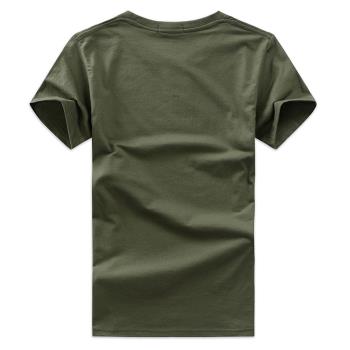DIY軍綠色八一紀念學生短袖T恤