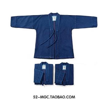 手工植物藍染indigo日式和服道袍