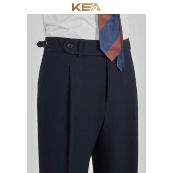 KEA意式泡泡紗可調節直筒西褲