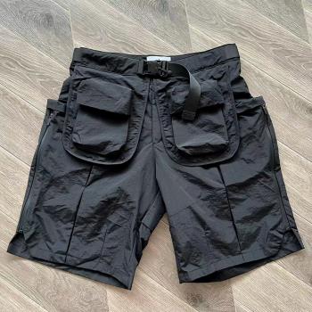 Whoisjacov Cargo Shorts 高街多口袋腰帶工裝褲子機能運動短褲