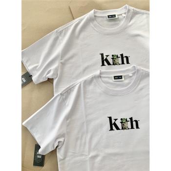 KITH星戰聯名 經典小綠人尤達大師字母印花 男女情侶圓領短袖T恤