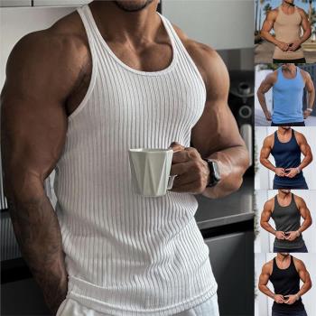 2023 Summer Knitted Fitness Sports Slim Fit Men's Tank T