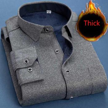 Plush thickened mens Flannel shirt 加絨加厚男式法蘭絨襯衫