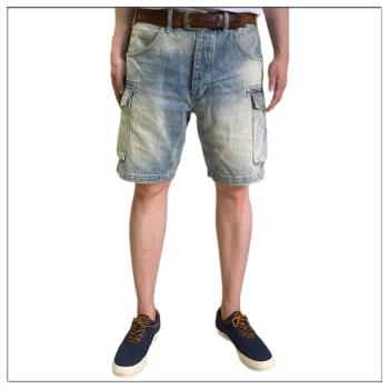 RRL夏季多口袋做舊日系工裝短褲