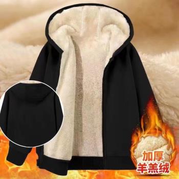 bf羊羔毛寬松純色潮ins連帽衛衣