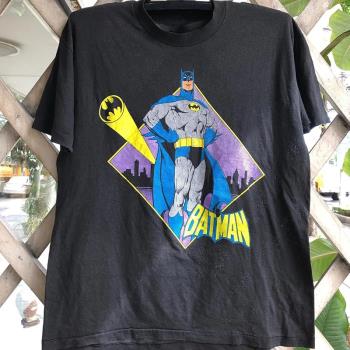 Batman蝙蝠俠卡通動漫oldschool美式重磅棉短袖男女情侶寬松T恤潮
