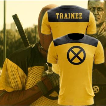 Deadpool2死侍2短袖漫威電影周邊超級英雄黃色cosplay上衣T恤大碼