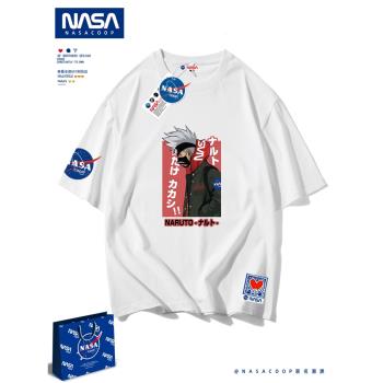 NASA潮牌卡卡西圓領短袖情侶T桖