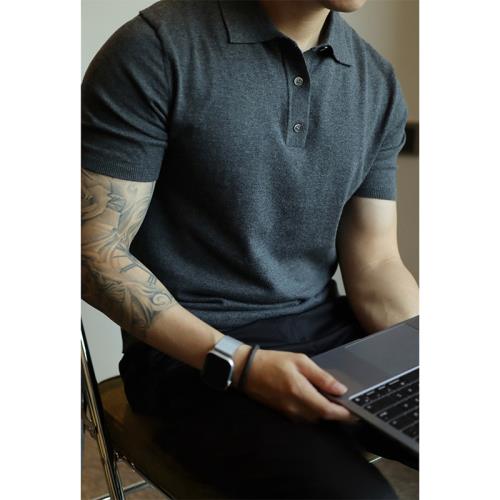 輕熟風夏季薄款男士修身休閑POLO衫美式復古時尚簡約T恤短袖潮男