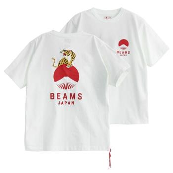 BEAMS溫酒富士山紅繩印花短袖T恤