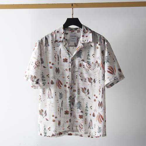 涼爽絲滑古巴領度假風短袖襯衫