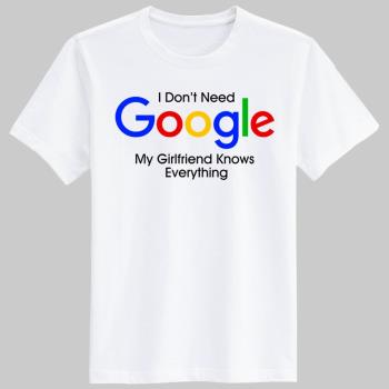 搞怪google谷歌韓版短袖bf風t恤