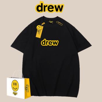 drew笑臉t恤賈斯汀比伯ins網紅高街FOG短袖T恤男女潮牌寬松情侶夏