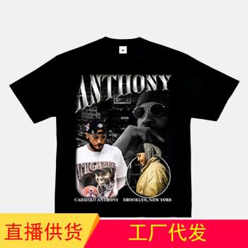 Anthony卡梅隆安東尼T恤籃球美式嘻哈短袖西海岸上衣vintage
