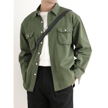 SHIJOIN軍綠長袖工裝外套襯衫