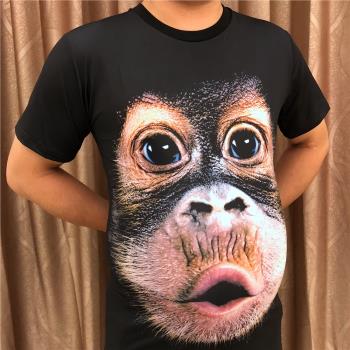 網紅立體猴子創意t恤大碼短袖
