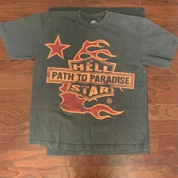 Hellstar Studios t shirt men new Tee 爛點側臉logo洗水短袖T恤