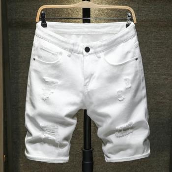 Fashion Casual Slim Fit Denim Shorts時尚男士休閑修身牛仔短褲
