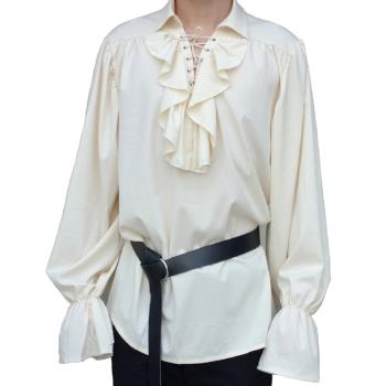 中世紀法式復古蓬蓬袖襯衫男女話劇宮廷舞臺王子上衣騎馬燈籠袖