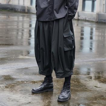 High waist loose wide leg cargo pants 高腰寬松闊腿工裝褲男士